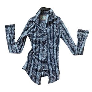 Vintage Free People Long Sleeve Floral Print Super Soft Shirt with Pearl Snaps